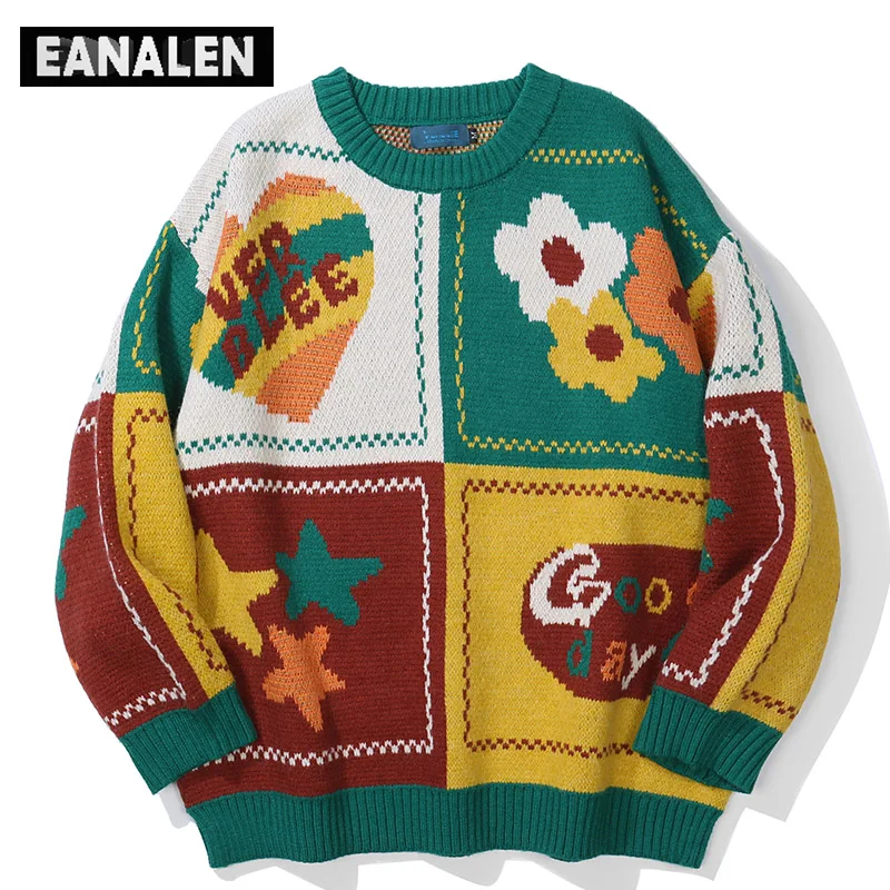 Harajuku vintage love heart flowers sweater men oversized fashion popular Korean clothing contrast color pullover women jumper
Harajuku vintage love heart flowers sweater men oversized fashion popular Korean clothing contrast color pullover women jumper