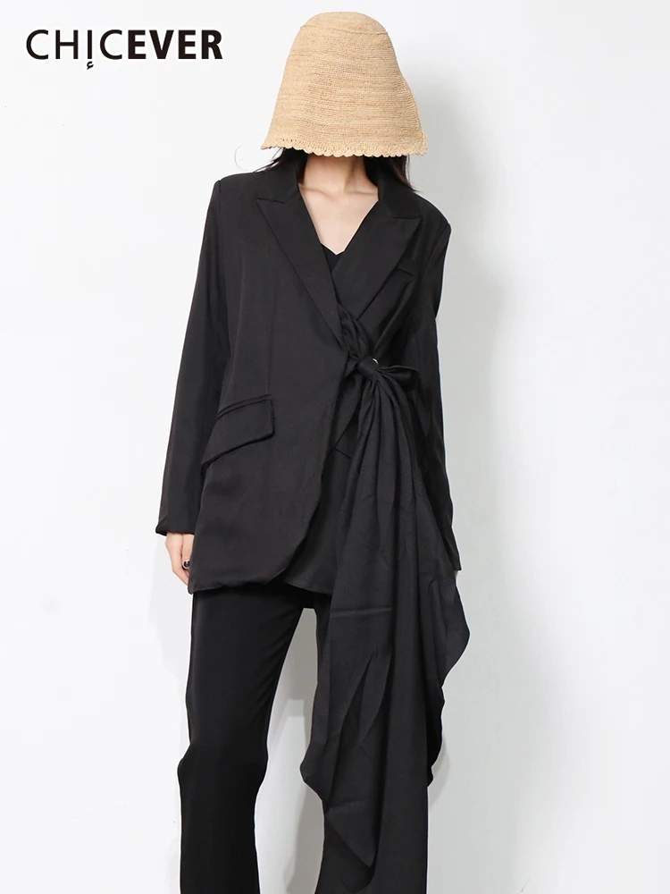 CHICEVER Black Asymmetrical Women's Blazer Notched Collar Long Sleeve Irregular Hem Casual Blazers Female Fashion New Clothing
CHICEVER Black Asymmetrical Women's Blazer Notched Collar Long Sleeve Irregular Hem Casual Blazers Female Fashion New Clothing