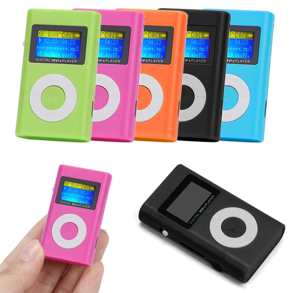 Usb мини MP3-плеер с ЖК-экраном поддержка 32 ГБ Micro Sd Tf-карты металлический чехол