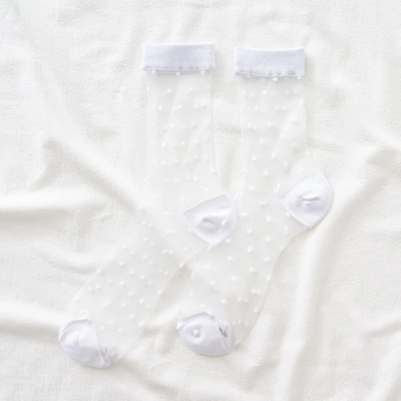 Summer New Socks Female Thin Section Middle Tube Women's Socks Transparent Polka Dot Card Stockings Glass Silk Crystal Stockings
Summer New Socks Female Thin Section Middle Tube Women's Socks Transparent Polka Dot Card Stockings Glass Silk Crystal Stockings