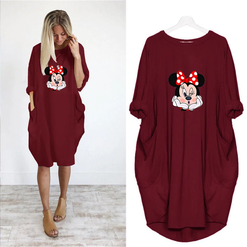 New Minnie Mickey Dress Women Kawaii Cartoon Print Plus Size Pocket Loose Autumn Dresses Vestido Vintage Party Casual Woman Dres
New Minnie Mickey Dress Women Kawaii Cartoon Print Plus Size Pocket Loose Autumn Dresses Vestido Vintage Party Casual Woman Dres
