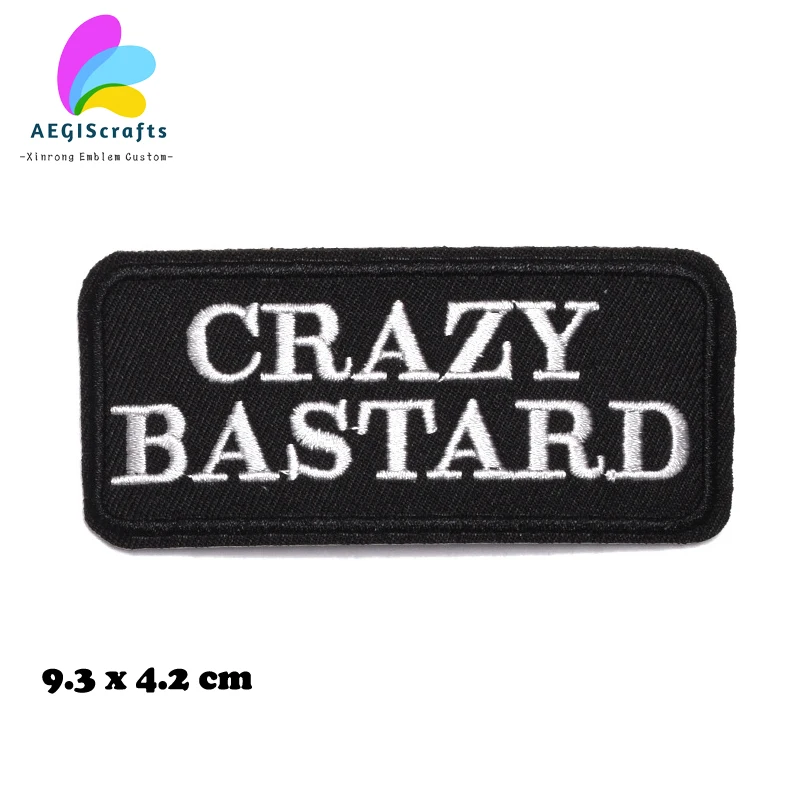 Значки с вышивкой Crazy Bastard, наклейки с надписью, можно гладить, аксессуары для одежды, патчи для вышивки
Значки с вышивкой Crazy Bastard, наклейки с надписью, можно гладить, аксессуары для одежды, патчи для вышивки