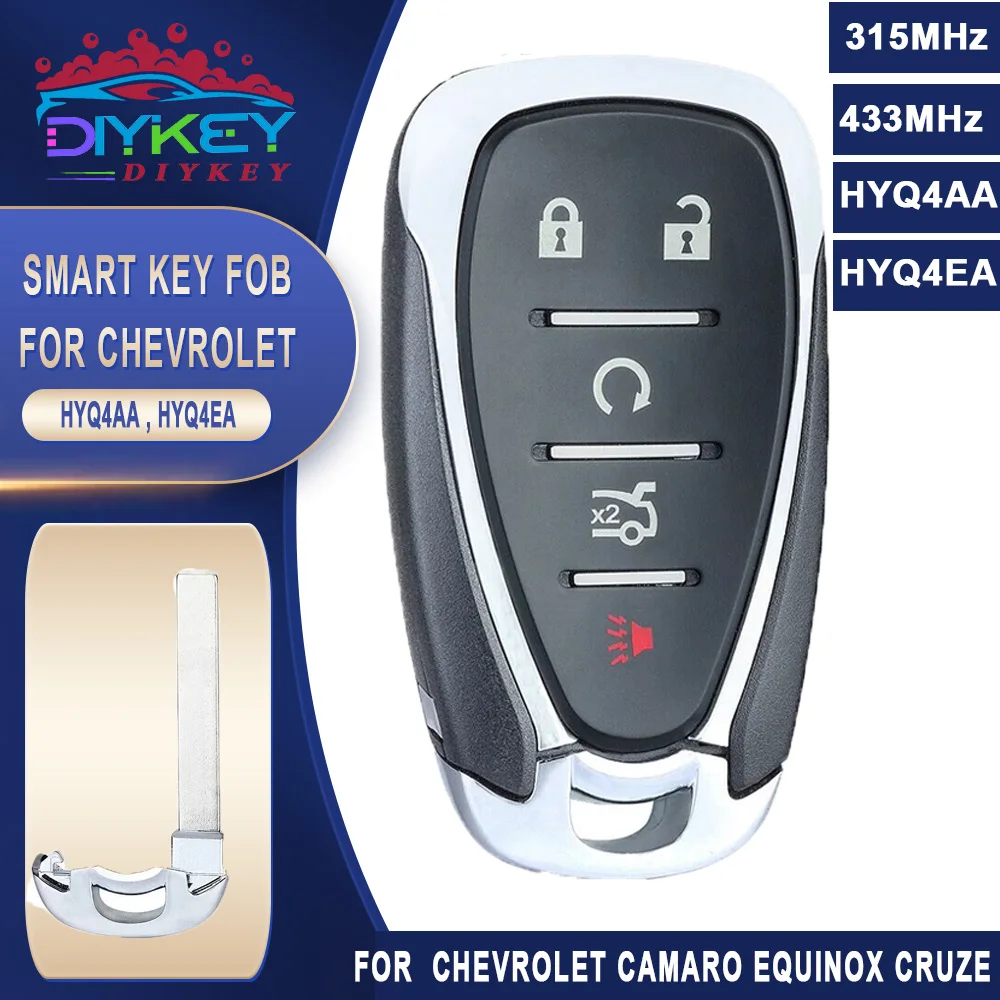 Пульт дистанционного управления DIYKEY HYQ4AA HYQ4EA с чипом ID46 315/433 МГц для Chevrolet, Camaro, Equinox, Cruze, Malibu, Spark 2016-2020
Пульт дистанционного управления DIYKEY HYQ4AA HYQ4EA с чипом ID46 315/433 МГц для Chevrolet, Camaro, Equinox, Cruze, Malibu, Spark 2016-2020