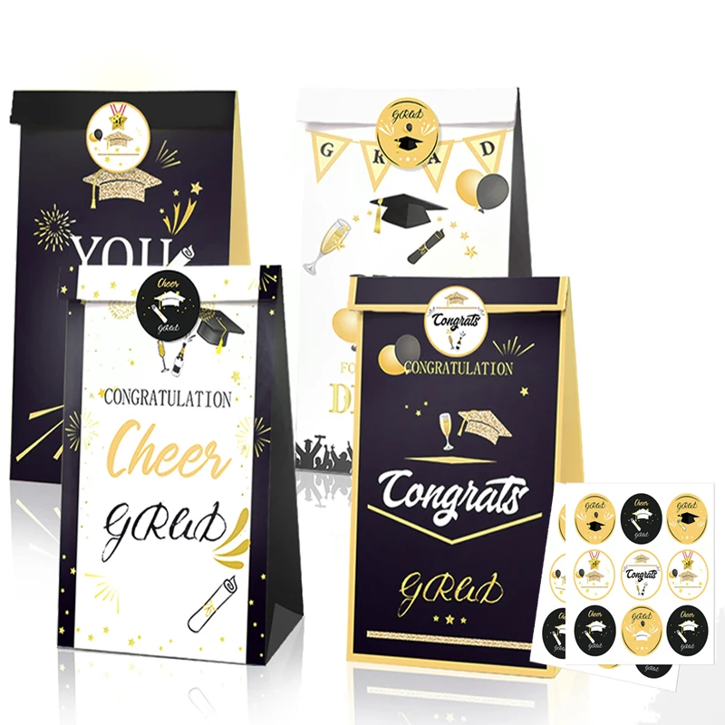 12pcs Graduation Party Gifts Bags Congratulate Grad Candy Bags Sticker 2021Graduation Party Celebration Paper Gift Packaging box
12pcs Graduation Party Gifts Bags Congratulate Grad Candy Bags Sticker 2021Graduation Party Celebration Paper Gift Packaging box
