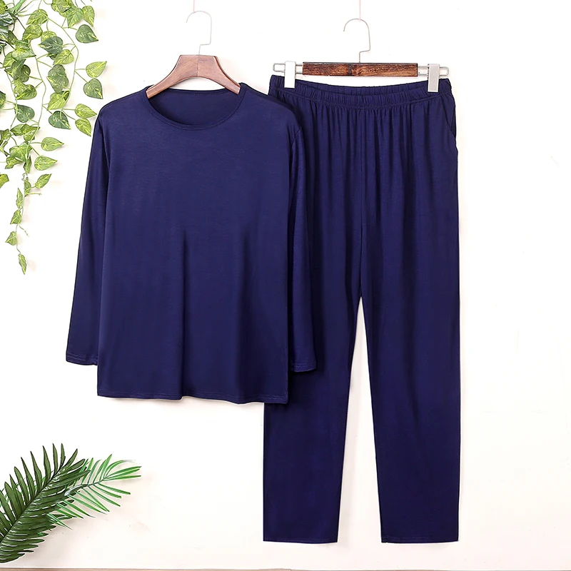 2021 Fall Clothes 95%Modal Cotton Men's Pajamas Set Long Sleeve Plus Size Pajama Pants Male Casual O-neck Loose Pyjama For Man
2021 Fall Clothes 95%Modal Cotton Men's Pajamas Set Long Sleeve Plus Size Pajama Pants Male Casual O-neck Loose Pyjama For Man