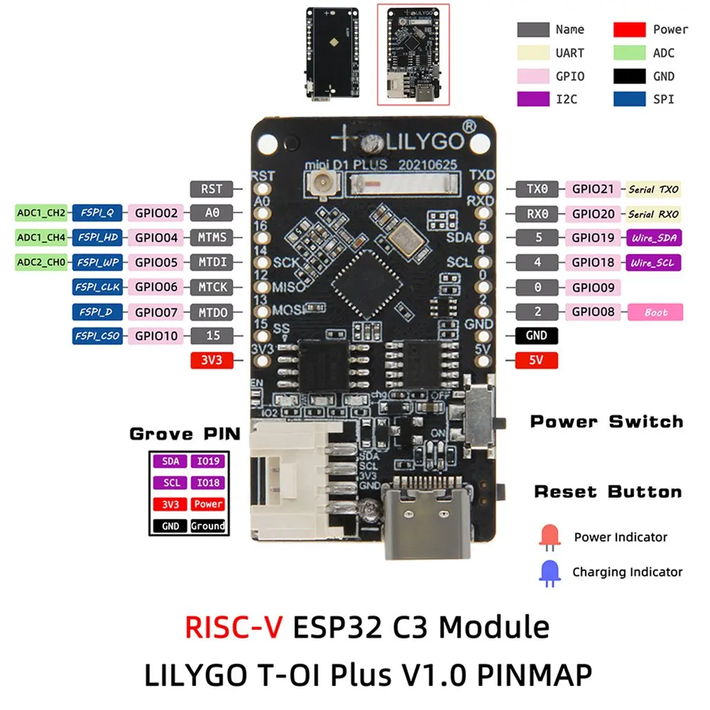 T-OI PLUS, модуль LILYGO ESP32-C3 V1.0 16340, перезаряжаемый без держателя аккумулятора, совместимый с BLE, плата разработки Wi-Fi
T-OI PLUS, модуль LILYGO ESP32-C3 V1.0 16340, перезаряжаемый без держателя аккумулятора, совместимый с BLE, плата разработки Wi-Fi