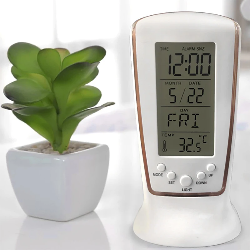 LED Alarm Clock Electronic Luminous Snooze Table Clock Wake Up Light Time Temperature Display Home Alarm Clock
LED Alarm Clock Electronic Luminous Snooze Table Clock Wake Up Light Time Temperature Display Home Alarm Clock