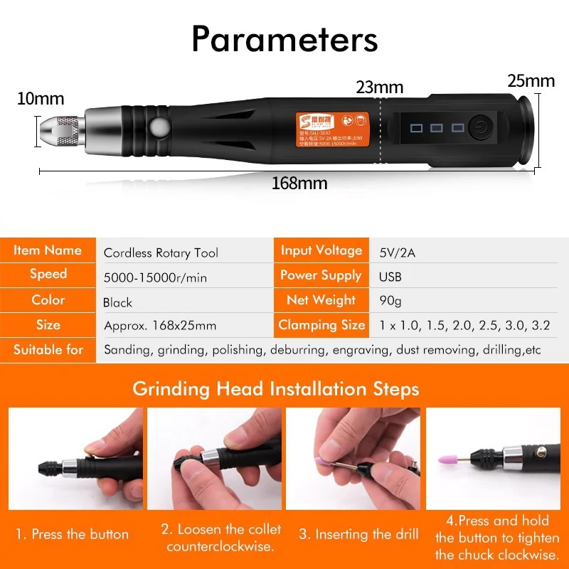 NEW USB Mini Grinder Electric Engraving Drill Metal Wood Polishing Machine Variable Speed Rotary Power Tools With 105/161PCS Set |