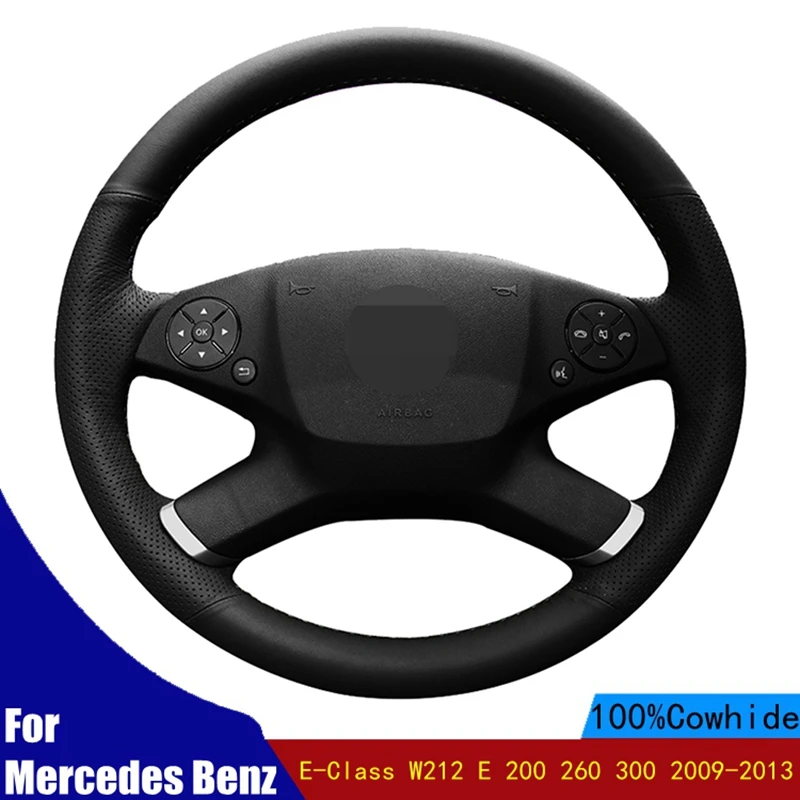 Car Steering Wheel Cover Hand-stitched Black Genuine Leather For Mercedes Benz E-Class W212 E 200 260 300 2009-2013
Car Steering Wheel Cover Hand-stitched Black Genuine Leather For Mercedes Benz E-Class W212 E 200 260 300 2009-2013