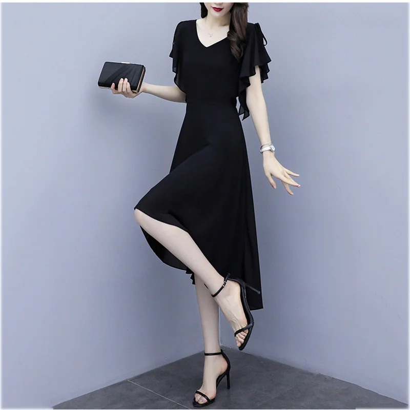 Summer Black Dress Women Red 2021New Korean Version Plus Size 4XL Slim V-Neck High Waist Temperament Fashion Chiffon Dress GH214
Summer Black Dress Women Red 2021New Korean Version Plus Size 4XL Slim V-Neck High Waist Temperament Fashion Chiffon Dress GH214