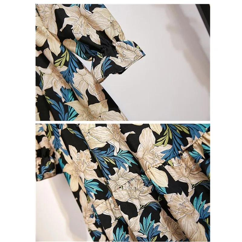 A-line multicolor elastic waist flower print ladies dress autumn V-neck fitted trumpet female mid-length dress
A-line multicolor elastic waist flower print ladies dress autumn V-neck fitted trumpet female mid-length dress