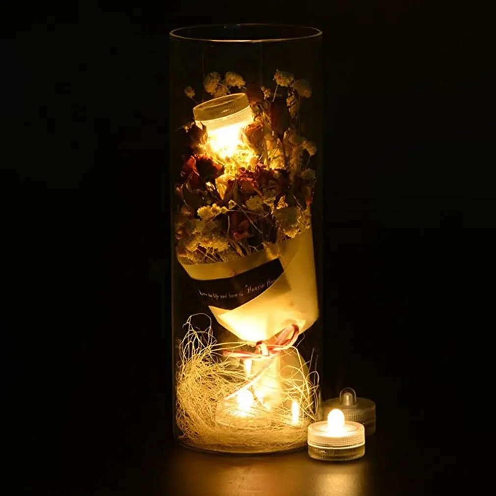 12pcs LED waterproof electronic candle light diving light round home decoration props Creative birthday widding
12pcs LED waterproof electronic candle light diving light round home decoration props Creative birthday widding