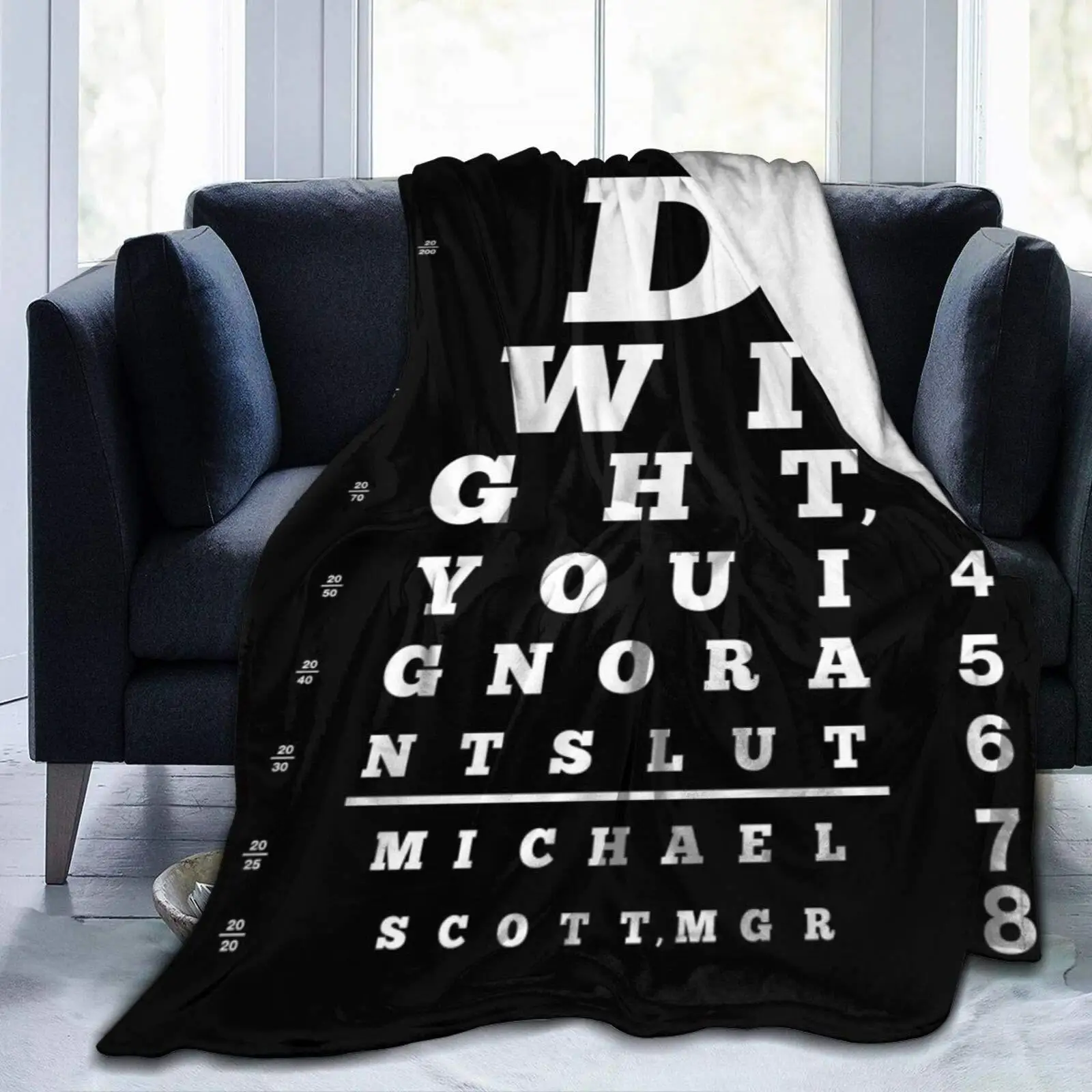 The Office Eye Chart Ultra-Soft Micro Fleece Blanket Couch for Adults Or Kids
The Office Eye Chart Ultra-Soft Micro Fleece Blanket Couch for Adults Or Kids