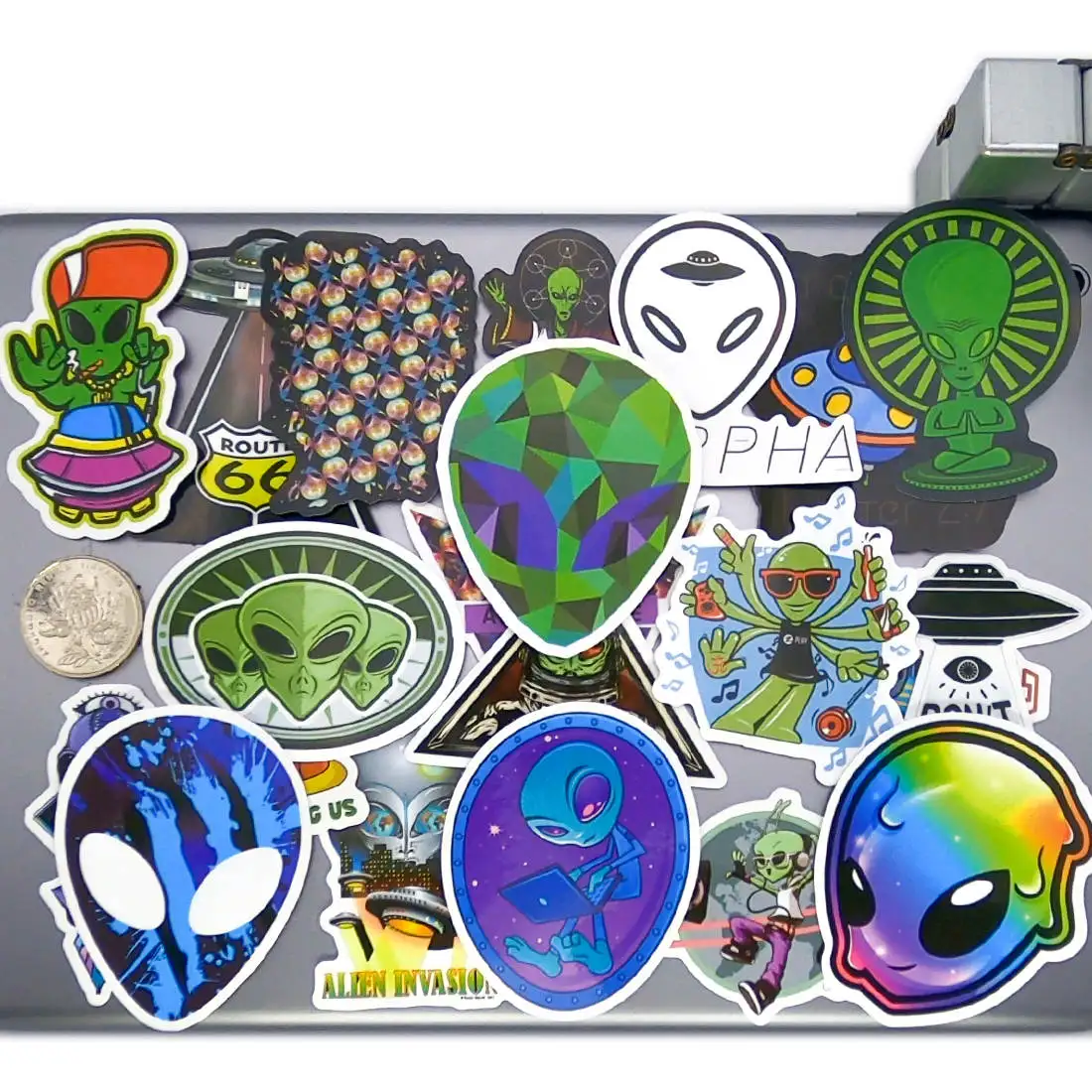 50pcs Alien UFO ET Universe Outer Space Cool Funny Phone Laptop Case Guitar Luggage Skateboard Bike Motorcycle Car Stickers Pack
50pcs Alien UFO ET Universe Outer Space Cool Funny Phone Laptop Case Guitar Luggage Skateboard Bike Motorcycle Car Stickers Pack