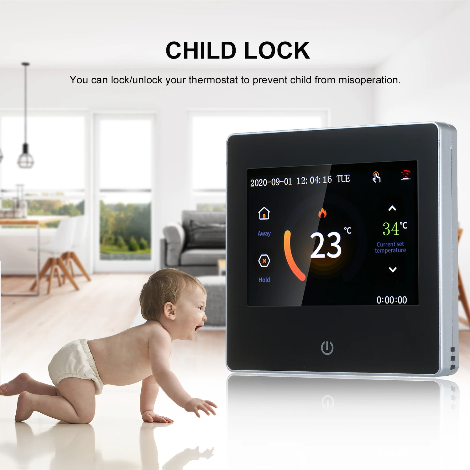 Smart Thermostat LCD Touch-screen Programmable Thermostat with WIFI Electric Heating 16A Digital Temperature Controller Device
Smart Thermostat LCD Touch-screen Programmable Thermostat with WIFI Electric Heating 16A Digital Temperature Controller Device