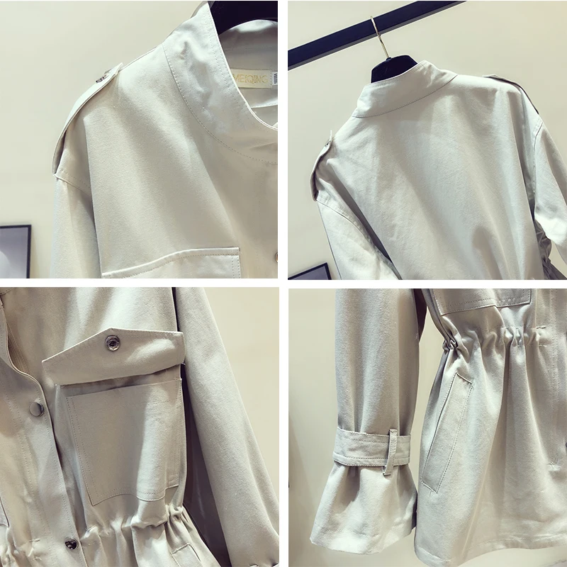 2021 Spring Autumn Women Jacket Coat Casual Windbreaker Female Pocket Zipper Jackets Harajuku Loose Khaki Outerwear Plus Size
2021 Spring Autumn Women Jacket Coat Casual Windbreaker Female Pocket Zipper Jackets Harajuku Loose Khaki Outerwear Plus Size