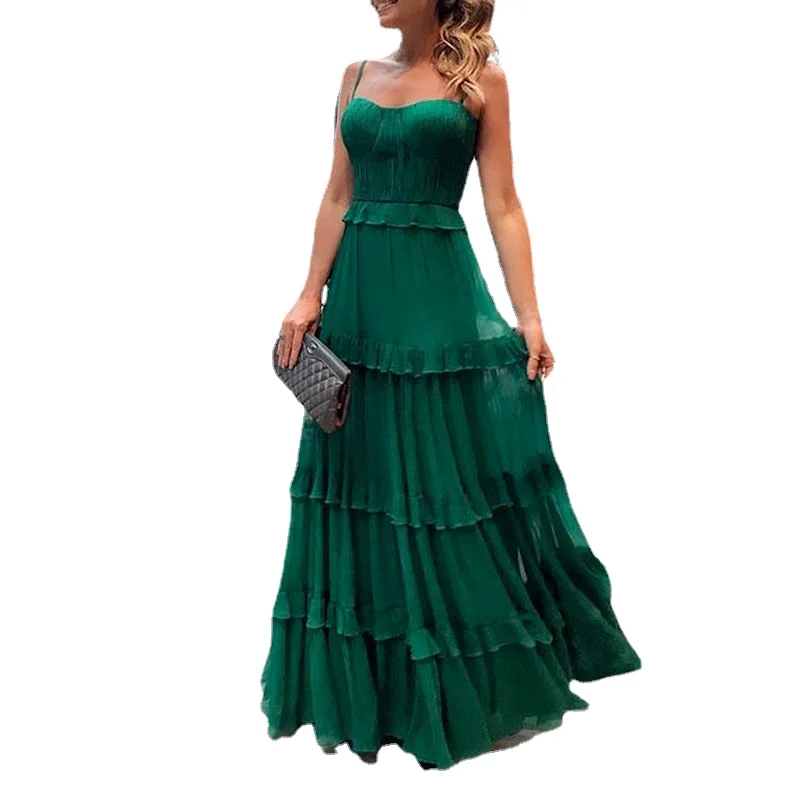 Evening Long Dresses Latest on Sale Green Multilayer Ruffle Sleeveless Spaghetti Straps Wedding Guest Gowns Robe De Soiree Prom
Evening Long Dresses Latest on Sale Green Multilayer Ruffle Sleeveless Spaghetti Straps Wedding Guest Gowns Robe De Soiree Prom