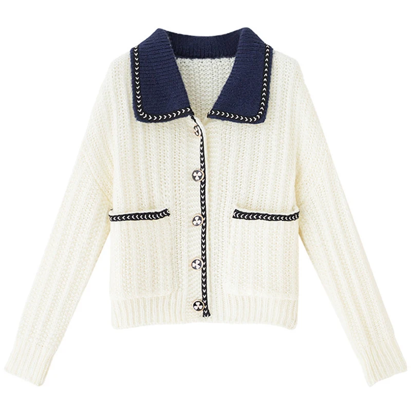 Mohair Cardigan Women's Spring Autumn Turn Down Collar Long Sleeve Ladies Sweater Solid Pockets Single Breasted Casual Female
Mohair Cardigan Women's Spring Autumn Turn Down Collar Long Sleeve Ladies Sweater Solid Pockets Single Breasted Casual Female