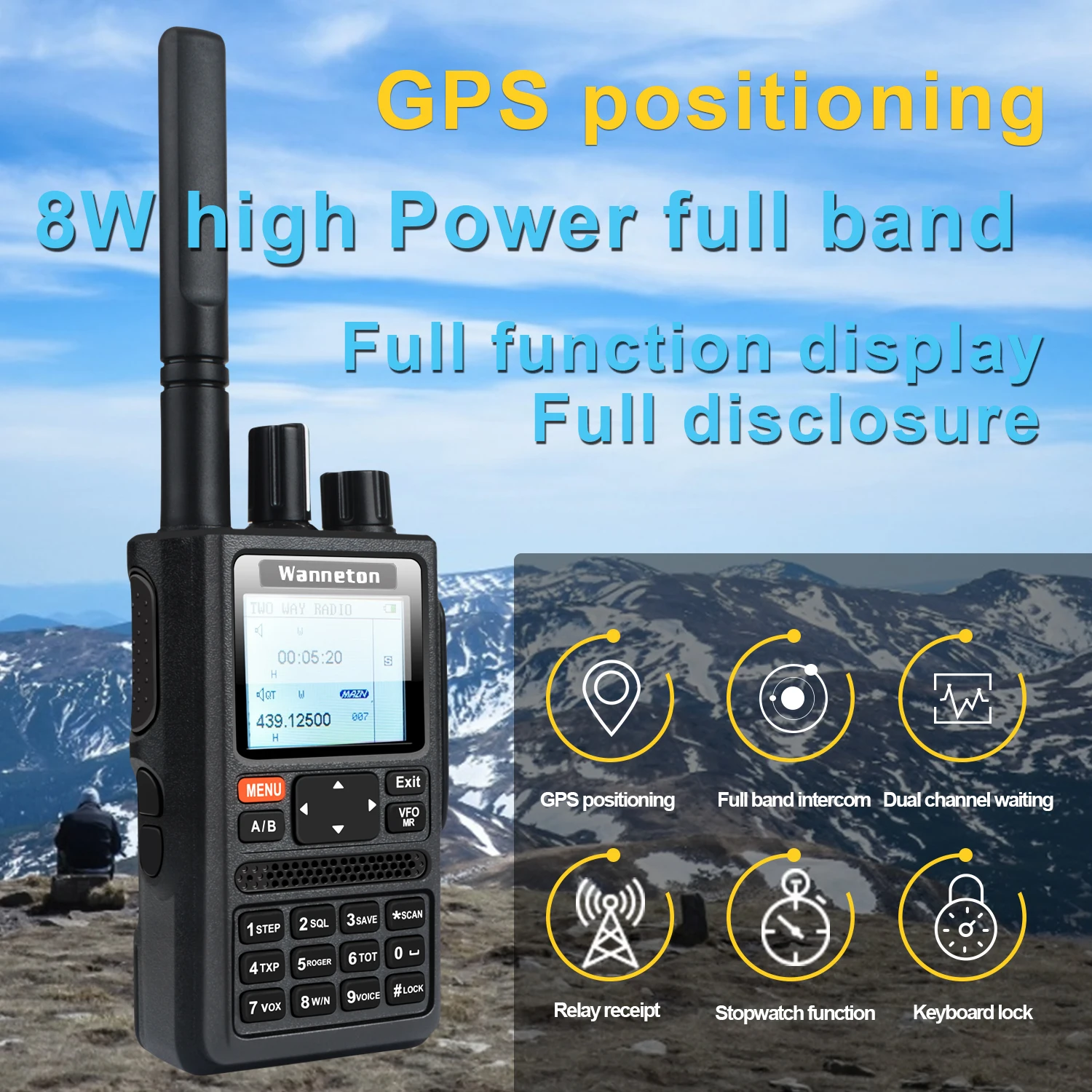 Walkie Talkie UV8F Transciver GPS Fast Scan frquency and pairing ham radio amateur Radio station
Walkie Talkie UV8F Transciver GPS Fast Scan frquency and pairing ham radio amateur Radio station