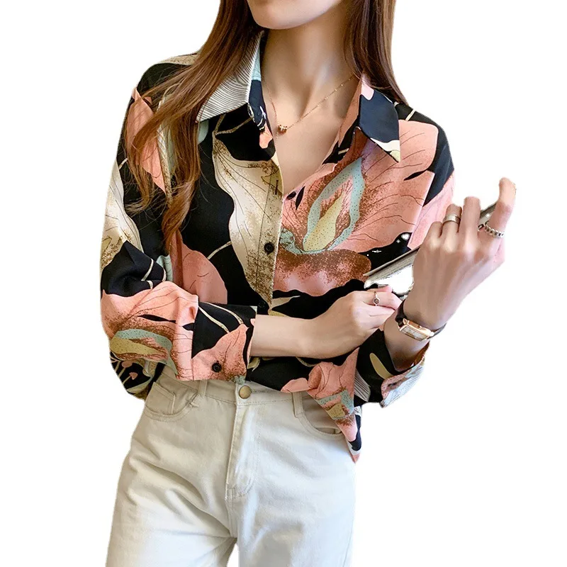 Shirt Female Fashion Digital Printing Chiffon Shirt 2021 Spring Long Sleeve Hong Kong Style Shirt Cross Border Trade
Shirt Female Fashion Digital Printing Chiffon Shirt 2021 Spring Long Sleeve Hong Kong Style Shirt Cross Border Trade