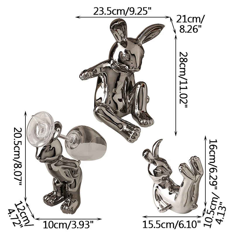 Nordic Creative Rabbit Ceramic Silver-plated Wine Rack Wine Cabinet Decoration Wedding Gift Moving House Gift Home Decoration
Nordic Creative Rabbit Ceramic Silver-plated Wine Rack Wine Cabinet Decoration Wedding Gift Moving House Gift Home Decoration