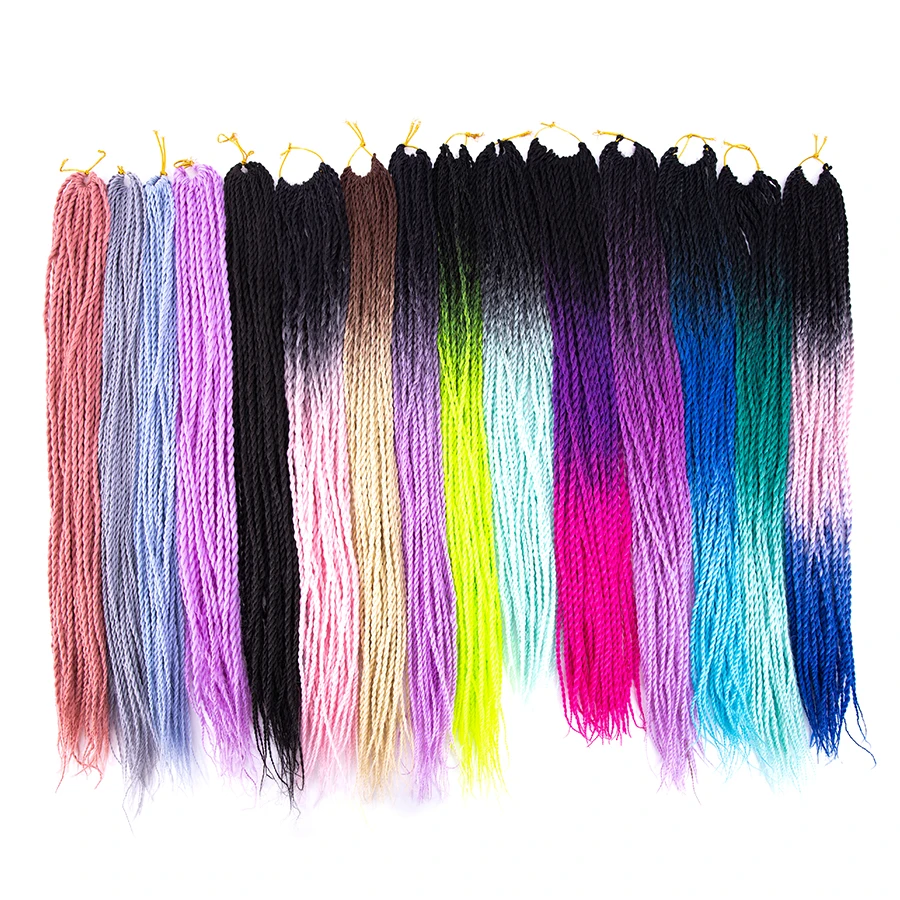 

Alileader Crochet Senegalese Twist Hair 24 Inch 36Color Soft Twist Crochet Braid Hair Ombre Pink Blue Synthetic Hair Extension