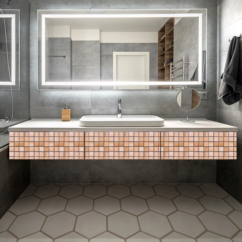10pcs 10*10cm Mosaic Wall Sticker Tiles Self Adhesive Waterproof PVC Sticker for Home Bathroom Toilet Wall Art Decoration
10pcs 10*10cm Mosaic Wall Sticker Tiles Self Adhesive Waterproof PVC Sticker for Home Bathroom Toilet Wall Art Decoration
