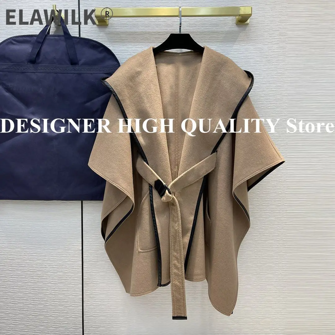 Top Quality Fashion Design 99% Wool Blends Overcoat Women Hooded Oversized Khaki Poncho Slim Waist Belt Winter Cloak Retro Coat
Top Quality Fashion Design 99% Wool Blends Overcoat Women Hooded Oversized Khaki Poncho Slim Waist Belt Winter Cloak Retro Coat