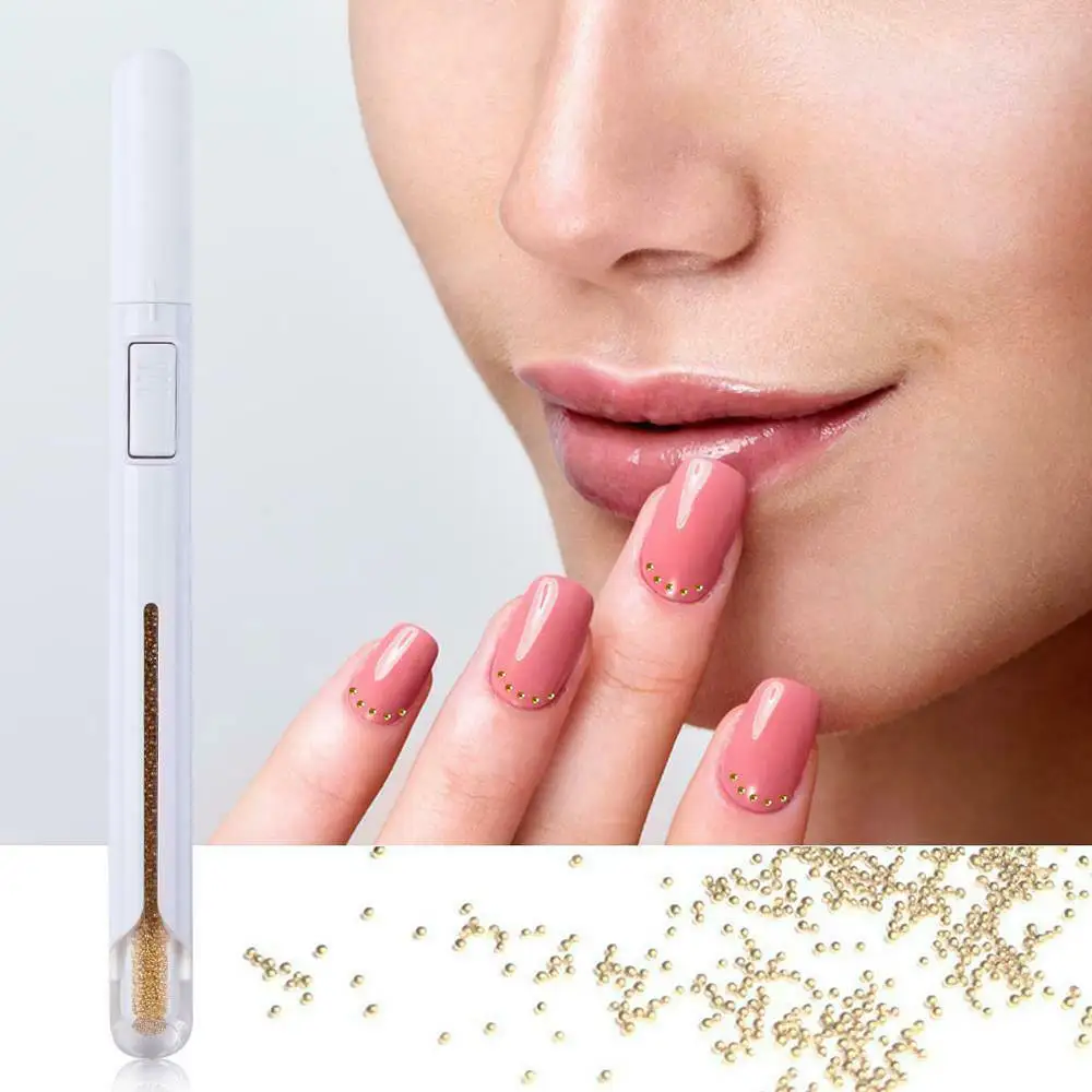 Nail Art Bullion Pen Metal Beads Dotting Painting Drawing Pen Manicure Tool DIY Metal Beads Nail Art Dotting Pen