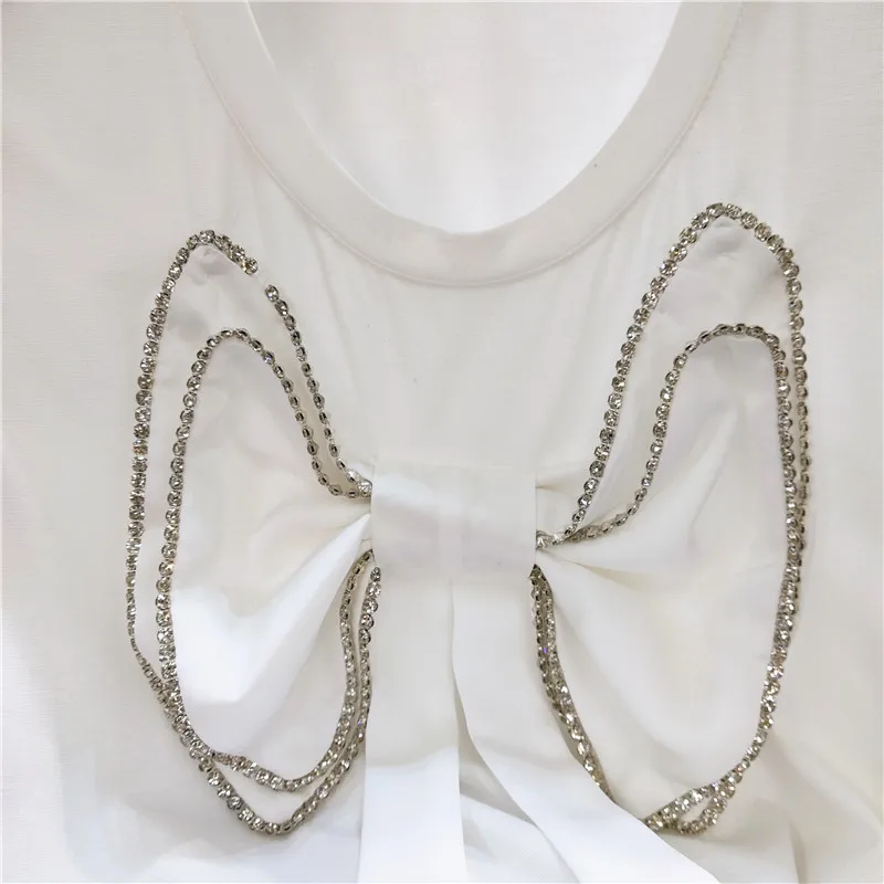 Casual All-Match Diamond Bow Pullover Top for Women 2021 Summer New Sweet Round Neck Loose Short Sleeves T-shirt Ladies
Casual All-Match Diamond Bow Pullover Top for Women 2021 Summer New Sweet Round Neck Loose Short Sleeves T-shirt Ladies