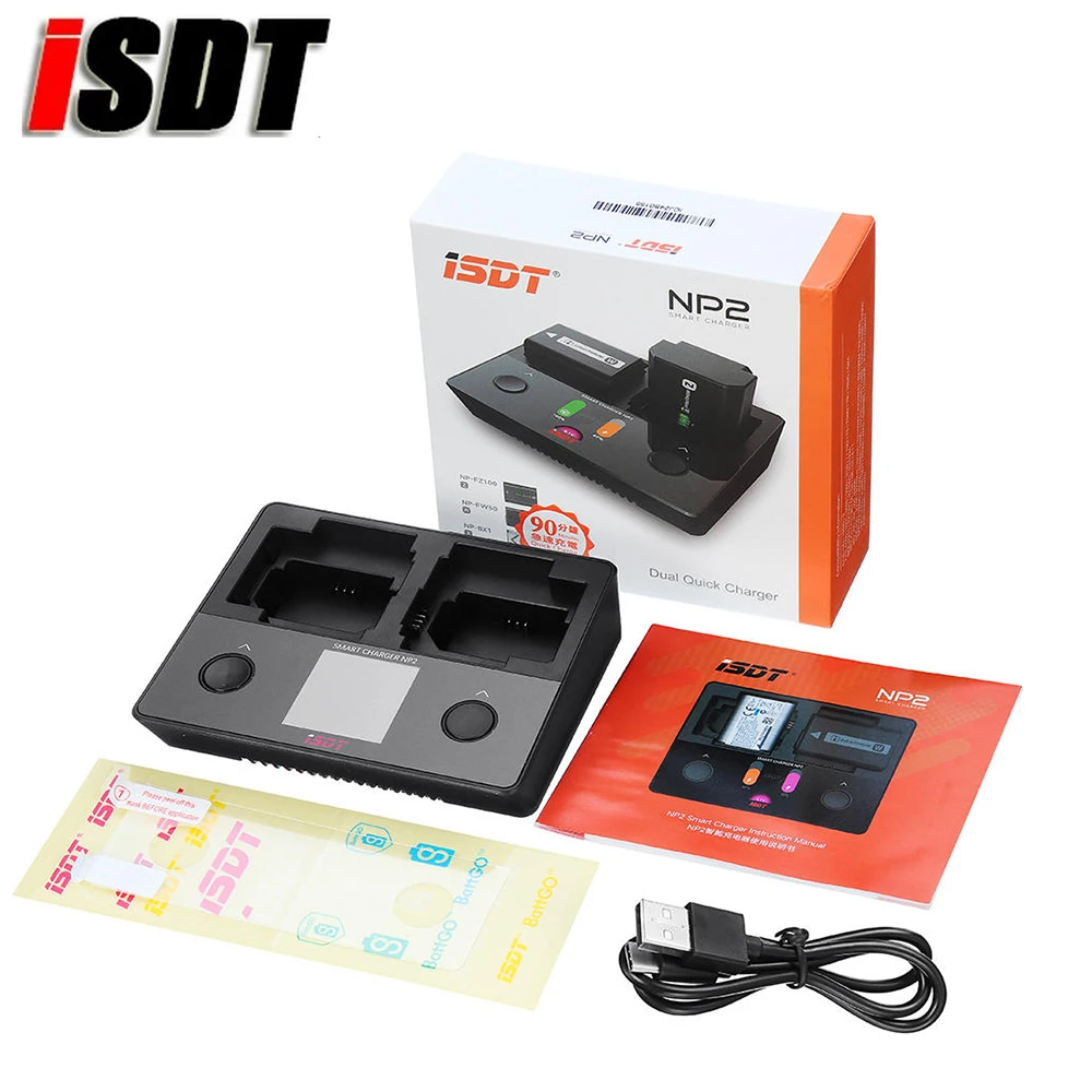 ISDT NP2 18 Вт DC двухканальный IPS ЖК дисплей Камера Зарядное устройство для Sony NP FZ100 FW50
