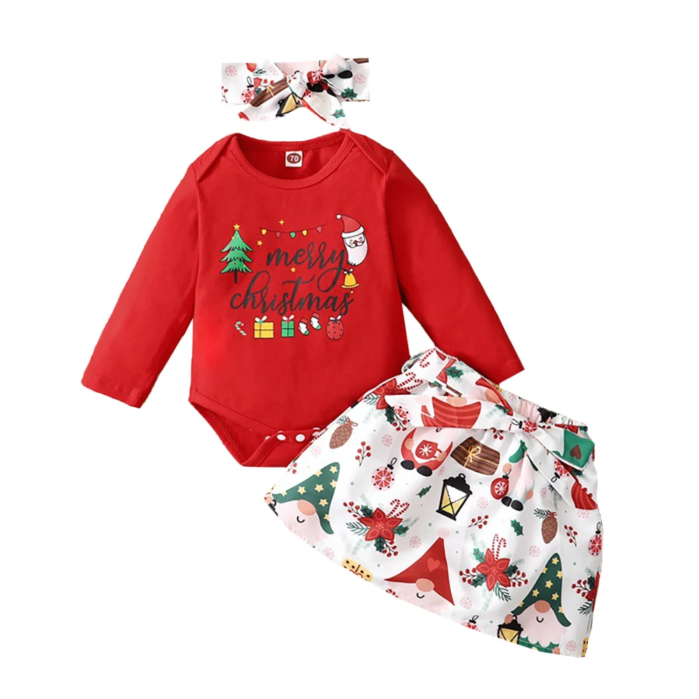 Christmas Newborn Baby Girls Letter Print Long Sleeve Cotton Casual Round Neck Pullover Headband Skirt Knitted 3Piece Set Xmas
Christmas Newborn Baby Girls Letter Print Long Sleeve Cotton Casual Round Neck Pullover Headband Skirt Knitted 3Piece Set Xmas