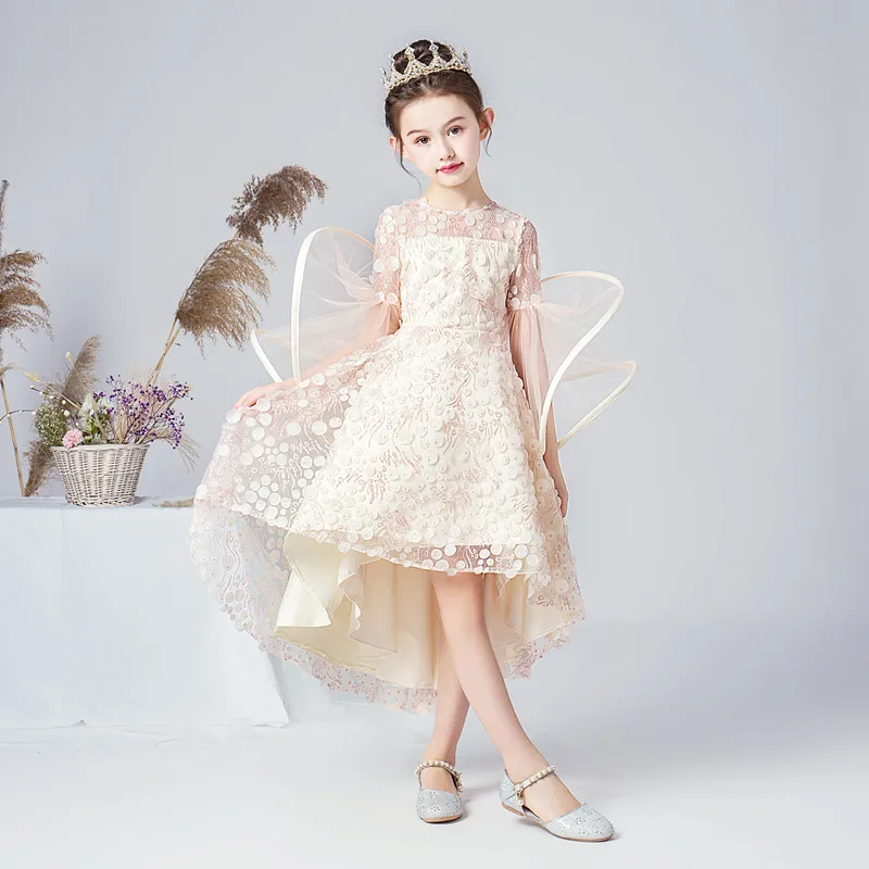 

Kids Flower Girl Dress For Wedding Pink Tutu Junior Girls Formal Princess Dresses Pageant Gowns Short Cute Ruffles Tulle