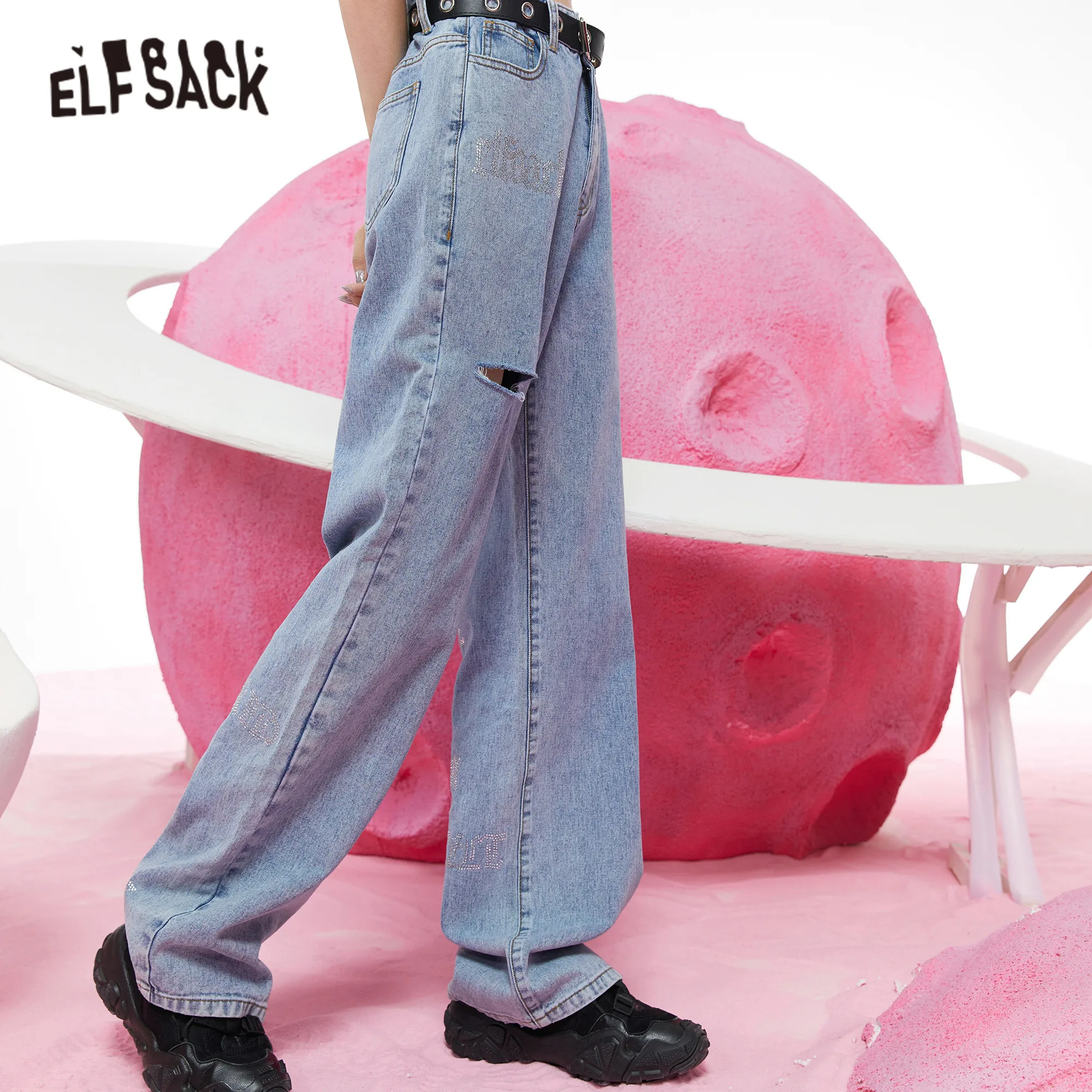 ELFSACK Blue Solid High Waist Washed Casual Flare Jeans Women,2021 Spring Pure Ripped Hole Minimalist Ladies Basic Daily Trouser
ELFSACK Blue Solid High Waist Washed Casual Flare Jeans Women,2021 Spring Pure Ripped Hole Minimalist Ladies Basic Daily Trouser