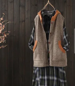 Harajuku Mori Girl Хиппи Boho Vesten Dames Chandail Femme вязаный жилет свитер Кардиган Женская верхняя