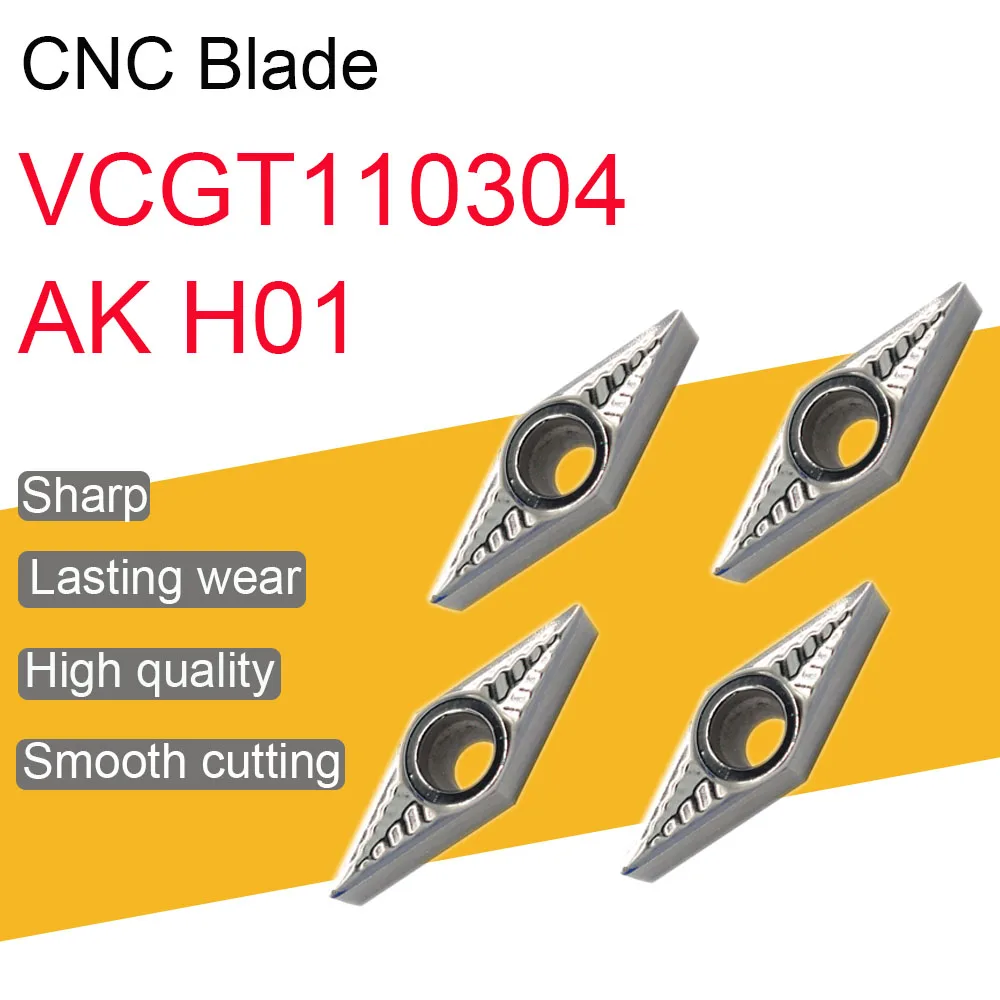 10PCS VCGT110304 AK H01 Carbide Inserts VCGT 110304 Aluminum Blade Internal Turning Tool CNC Lathe Tool Accessories
10PCS VCGT110304 AK H01 Carbide Inserts VCGT 110304 Aluminum Blade Internal Turning Tool CNC Lathe Tool Accessories