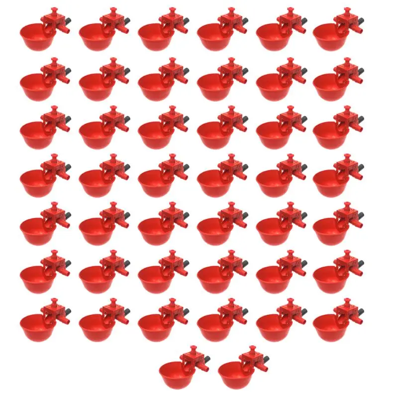 Automatic Chicken Waterer Cups 50Pcs/set Red Bird Chicken Fowl Drinker Bowl Feed Automatic Adjustable Poultry Water Drinking 
Automatic Chicken Waterer Cups 50Pcs/set Red Bird Chicken Fowl Drinker Bowl Feed Automatic Adjustable Poultry Water Drinking