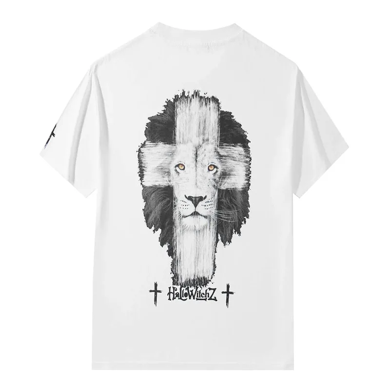 Hip Hop Streetwear Men Summer Lion Head Cross Printed Tee Male Short Sleeved T-Shirts Harajuku Street Fashion Letter Print
Hip Hop Streetwear Men Summer Lion Head Cross Printed Tee Male Short Sleeved T-Shirts Harajuku Street Fashion Letter Print