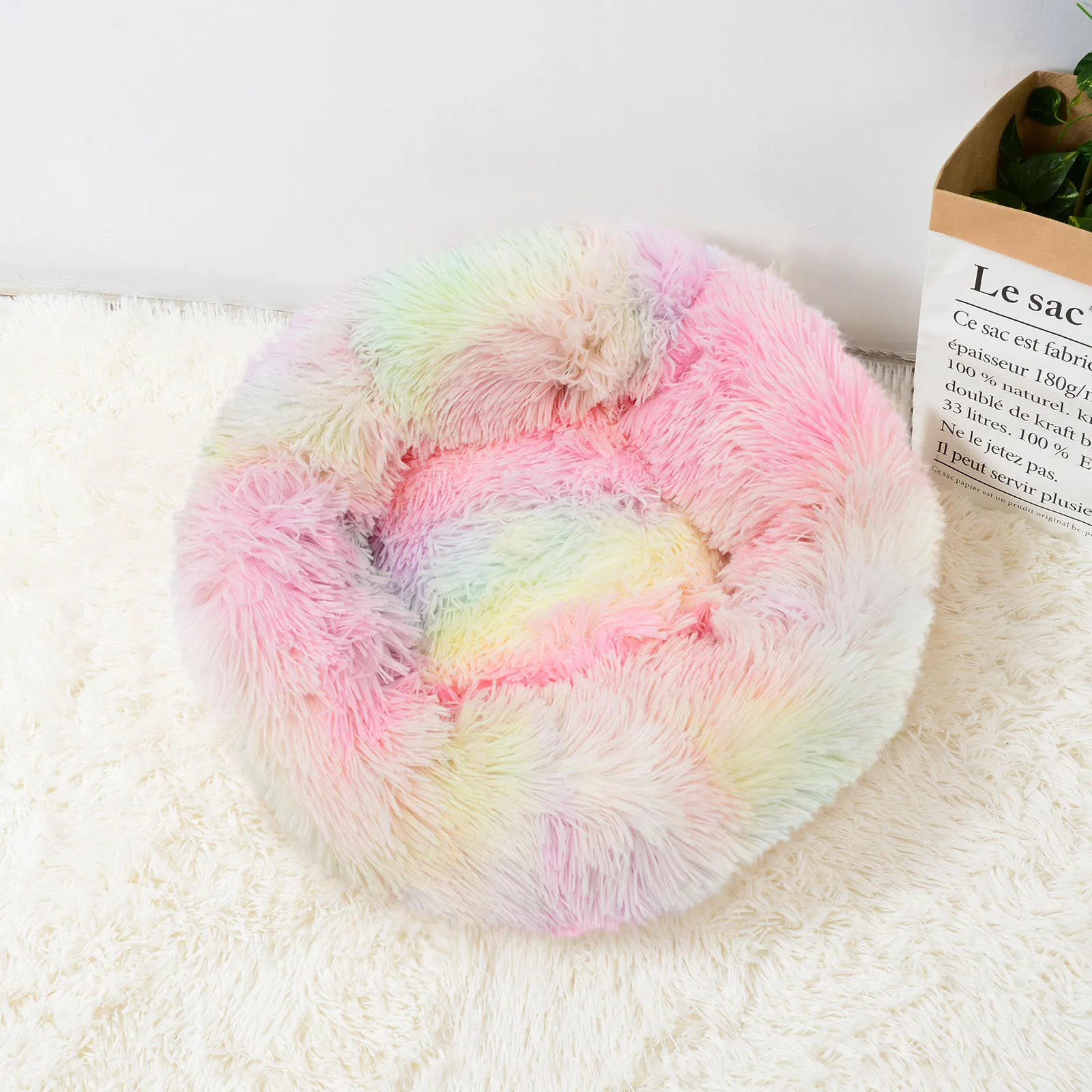 Soft Pet Bed Round Long Plush Kennel Warm Solid Color Dog Cat Sleeping Donut Basket Plus Velvet Comfortable Fluffy Pet Bed
Soft Pet Bed Round Long Plush Kennel Warm Solid Color Dog Cat Sleeping Donut Basket Plus Velvet Comfortable Fluffy Pet Bed