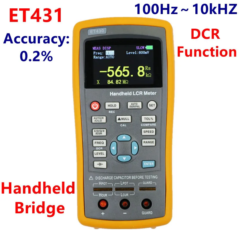 New ET431 LCR Handheld Bridge Multifunction High Precision Capacitance Resistance Meter LCR Digital Bridge Meter DCR Function
New ET431 LCR Handheld Bridge Multifunction High Precision Capacitance Resistance Meter LCR Digital Bridge Meter DCR Function