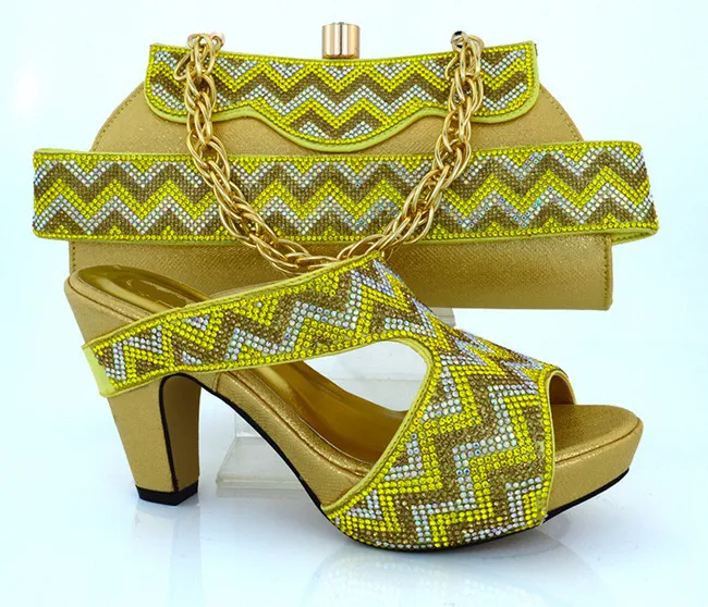 Hot sale high heel 9.8CM african shoes matching purse set with rhinestone decoration ladies shoes for party dress MM1010 gold
Hot sale high heel 9.8CM african shoes matching purse set with rhinestone decoration ladies shoes for party dress MM1010 gold