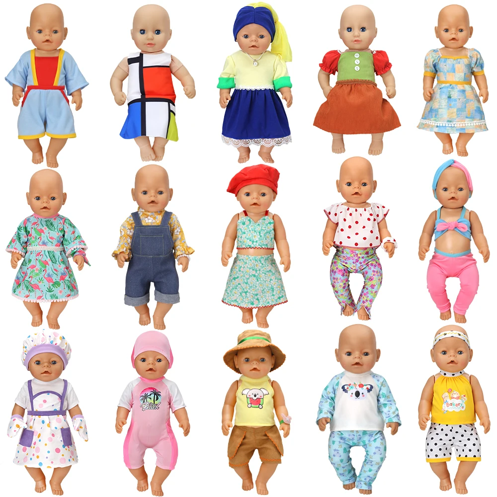 43-46cm Newborn Baby Dolls Clothes Include Dress Onesies Hat Outfits For Kids Toys 17-18 Inch Girls Doll Costume Accessories
43-46cm Newborn Baby Dolls Clothes Include Dress Onesies Hat Outfits For Kids Toys 17-18 Inch Girls Doll Costume Accessories