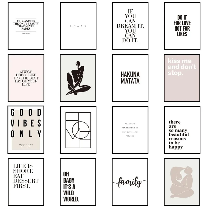 Nordic Wall Art Motivational Quotes Text Canvas Painting Posters and Prints Wall Pictures for Living Room Decoration Home Decor
Nordic Wall Art Motivational Quotes Text Canvas Painting Posters and Prints Wall Pictures for Living Room Decoration Home Decor