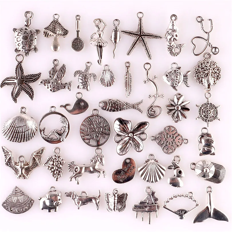 Mixed 40x Tibetan Silver Tone Ocean Animal Charm Pendants for Bracelet Necklace Jewelry Accessory DIY Craft Jewelry Making 23490
Mixed 40x Tibetan Silver Tone Ocean Animal Charm Pendants for Bracelet Necklace Jewelry Accessory DIY Craft Jewelry Making 23490