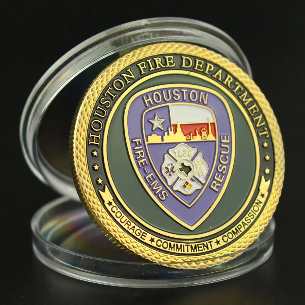 United States Houston Fire Department Collectible Golad Plated Souvenir Coin Collection Art Saint Florian Commemorative Coin 
United States Houston Fire Department Collectible Golad Plated Souvenir Coin Collection Art Saint Florian Commemorative Coin