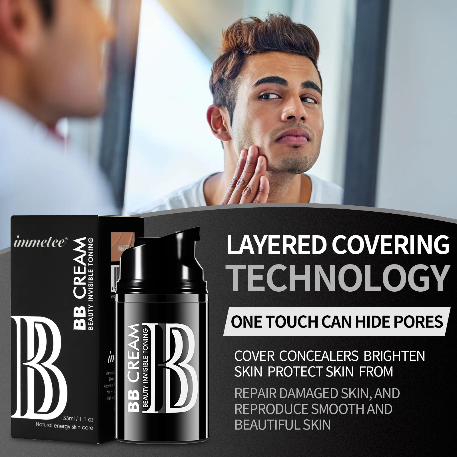 Concealer cream Men's BB Cream Brighten Complexion Oil Control Concealer Acne Marks Spots Lazy Cream foundation makeup
Concealer cream Men's BB Cream Brighten Complexion Oil Control Concealer Acne Marks Spots Lazy Cream foundation makeup