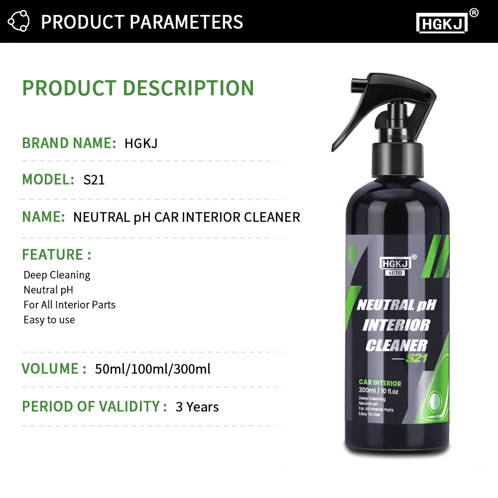 HGKJ S21 Neutral pH Car Cleaning Interior Parts Plastic Refreshing Liquid Leather Repair Dry Foam Cleaner Spray Foaming Agent
HGKJ S21 Neutral pH Car Cleaning Interior Parts Plastic Refreshing Liquid Leather Repair Dry Foam Cleaner Spray Foaming Agent