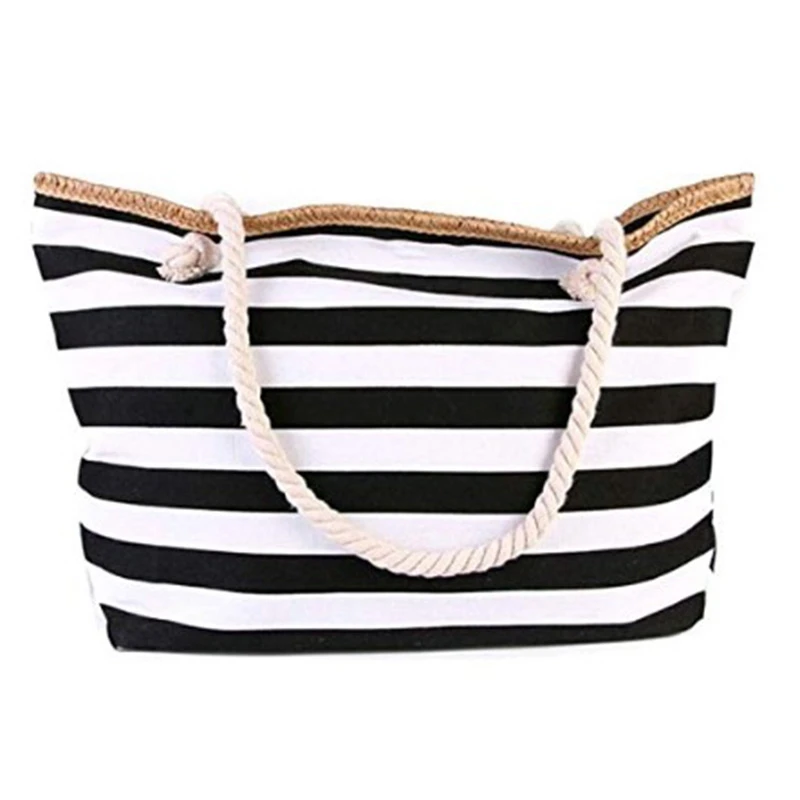 ASDS-Canvas Beach Bag Large Stripe Handbag Purse Travel Tote 
ASDS-Canvas Beach Bag Large Stripe Handbag Purse Travel Tote