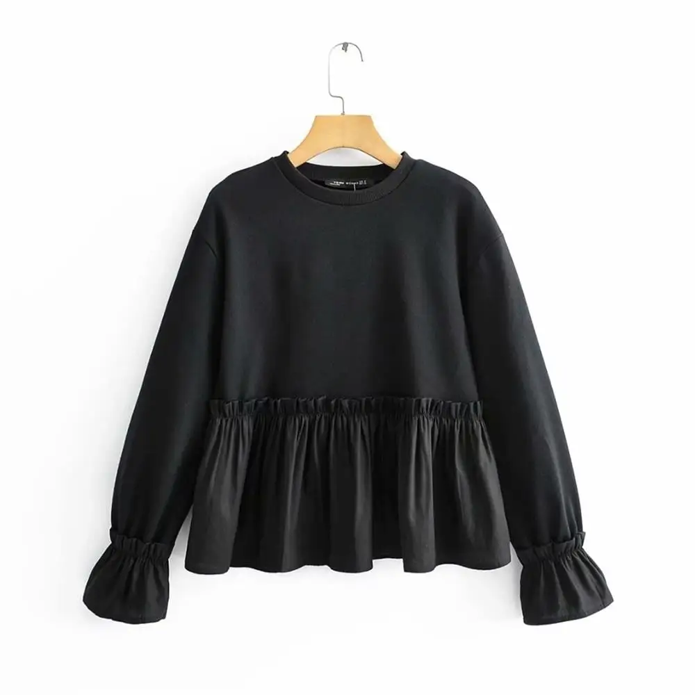 2020 Spring Women's New Round Neck Long Sleeve Fashion Loose Black Laminate Decorative Splice Hoodie
2020 Spring Women's New Round Neck Long Sleeve Fashion Loose Black Laminate Decorative Splice Hoodie