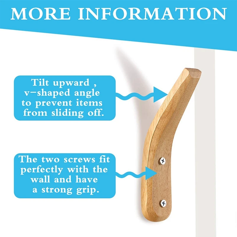 4 Pcs Wooden Coat Hooks,Wall-Mounted Wood Wall Hanger,Coat Rack for Hanging Coats,Hats,Bags & Towels
4 Pcs Wooden Coat Hooks,Wall-Mounted Wood Wall Hanger,Coat Rack for Hanging Coats,Hats,Bags & Towels